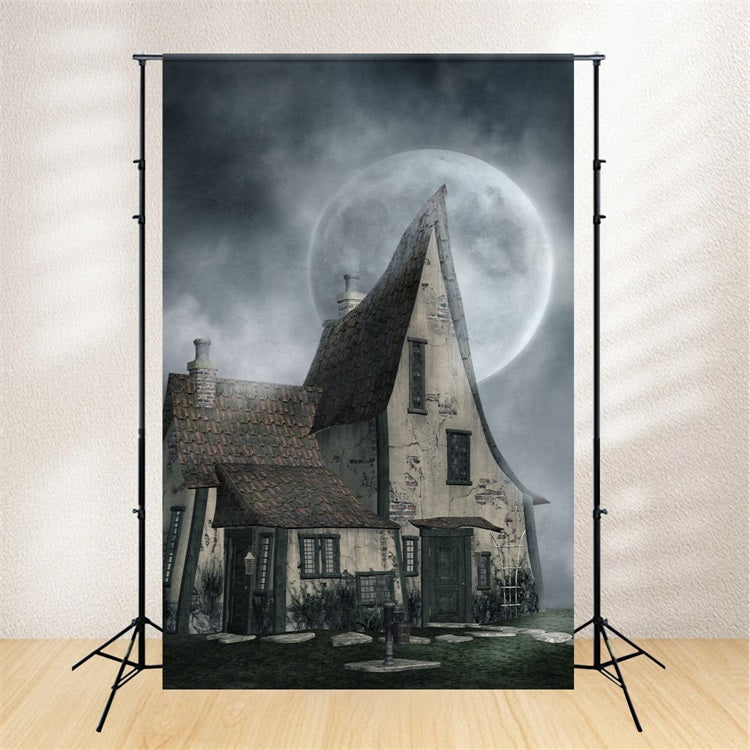 Backdrop For Halloween Haunted House Misty Moonlight Backdrop UK BRP10-221