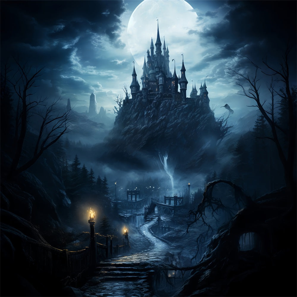 Backdrop Ideas For Halloween Gothic Castle Misty Mountain Backdrop UK BRP10-224