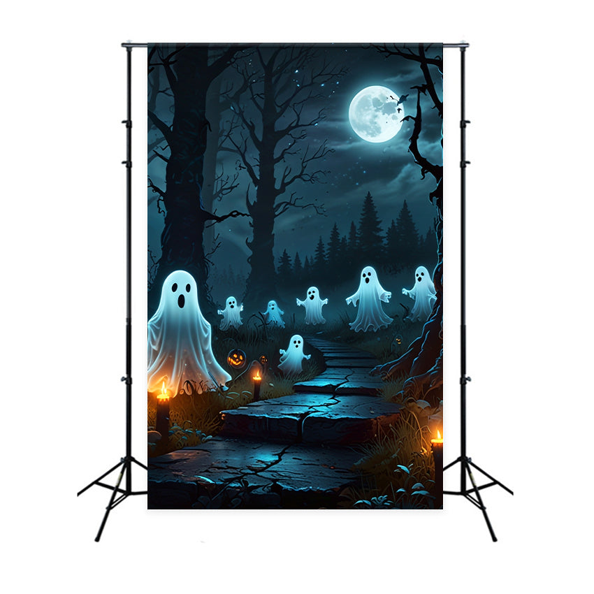 Photography Halloween Backdrops Spooky Ghosts Dark Forest Backdrop UK BRP10-228