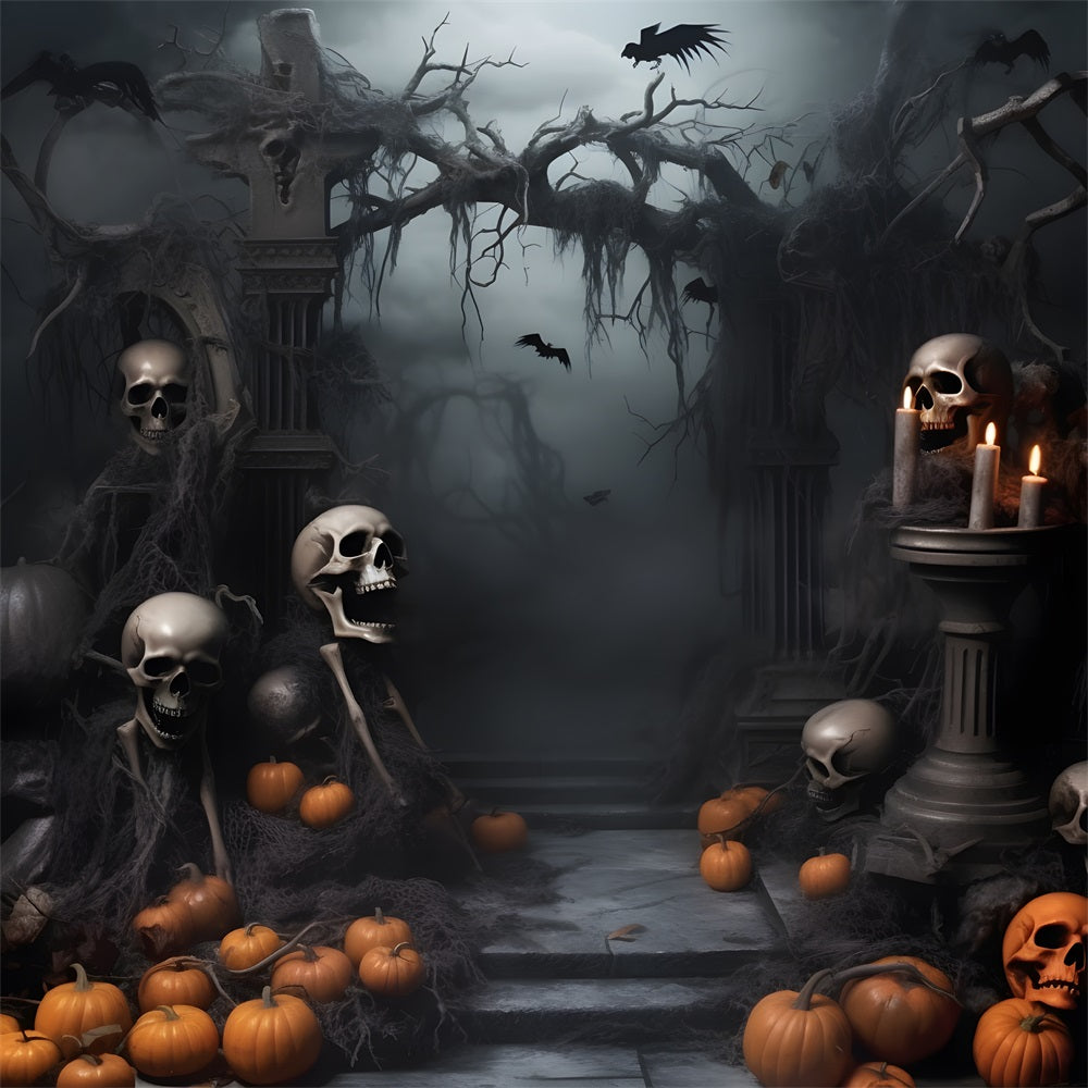 Halloween Backdrops Photography Skeletons Pumpkins Backdrop UK BRP10-230