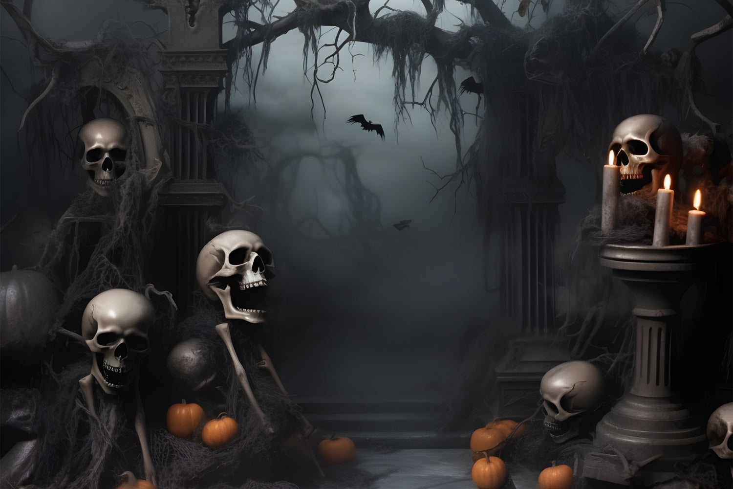 Halloween Backdrops Photography Skeletons Pumpkins Backdrop UK BRP10-230