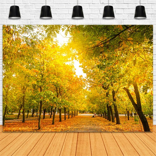 Fall Leaves Background Autumn Trees Golden Backdrop UK BRP10-234