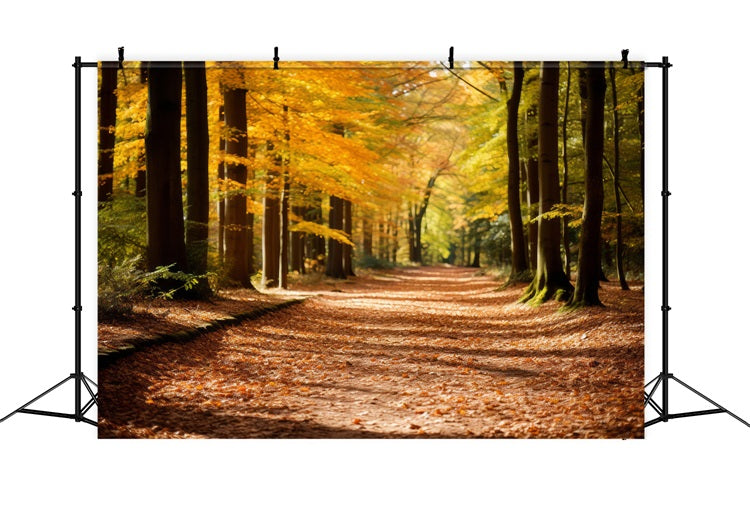 Fall Backdrop Autumn Forest Park Path Scenic Backdrop UK BRP10-235