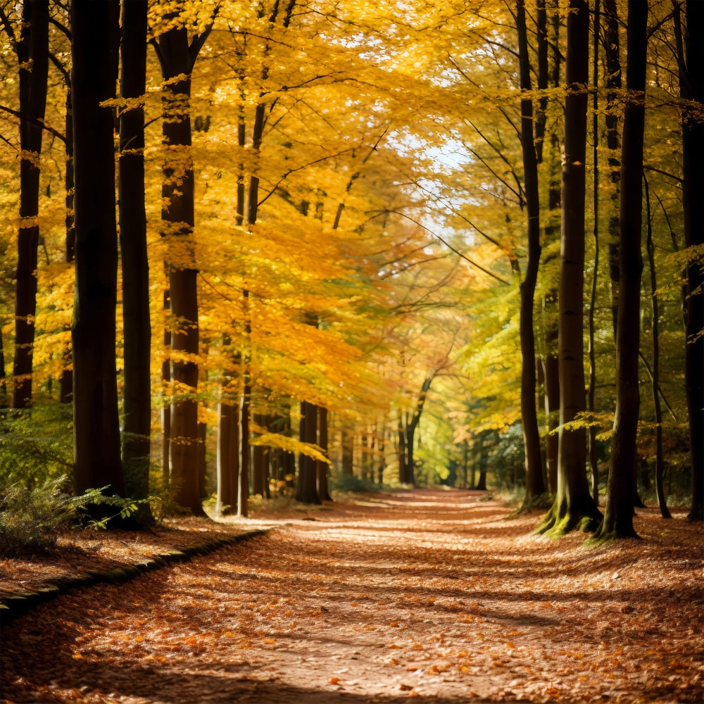 Fall Backdrop Autumn Forest Park Path Scenic Backdrop UK BRP10-235