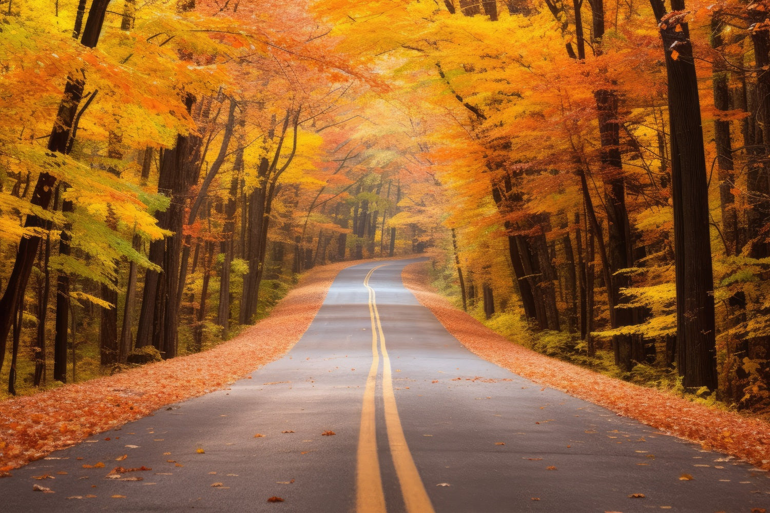 Fall Background Scenic Fall Forest Driveway Road Backdrop UK BRP10-236