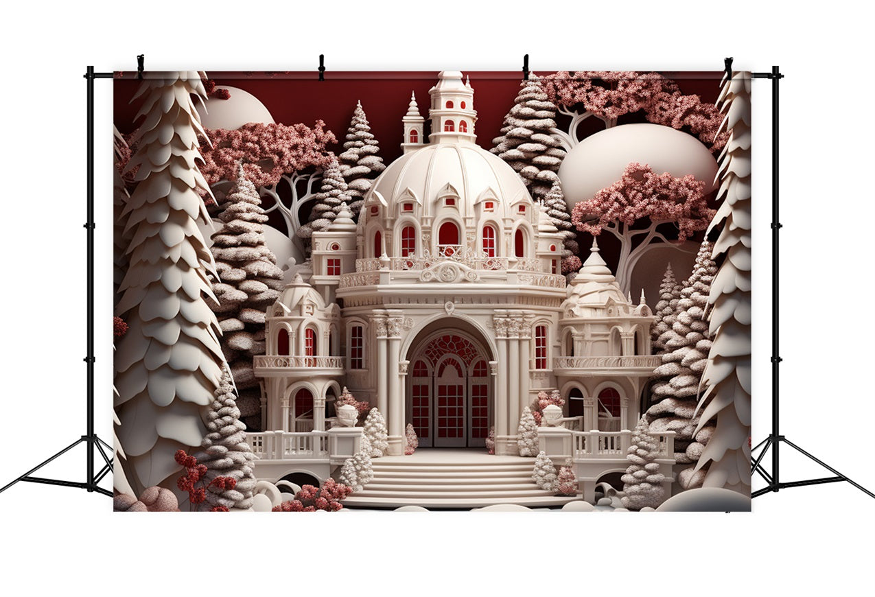 Winter Fairy Tale Castle Amid Snow-Covered Forest Backdrop UK BRP10-24