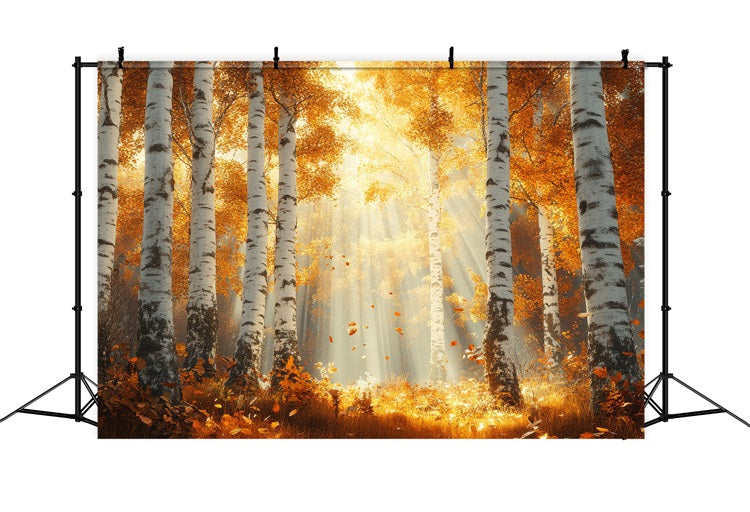 Fall Photography Backdrops Sunbeams Through Birch Backdrop UK BRP10-240