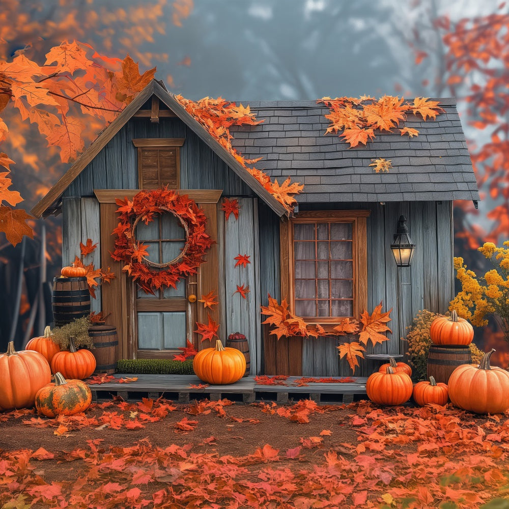 Fall Backdrop Photography Little Cabin Autumn Forest Backdrop UK BRP10-248