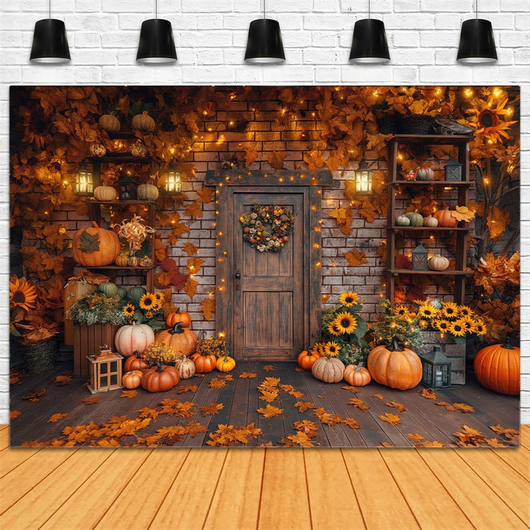 Fall Pictures Harvest Vibes Rustic Door Entrance Backdrop UK BRP10-249