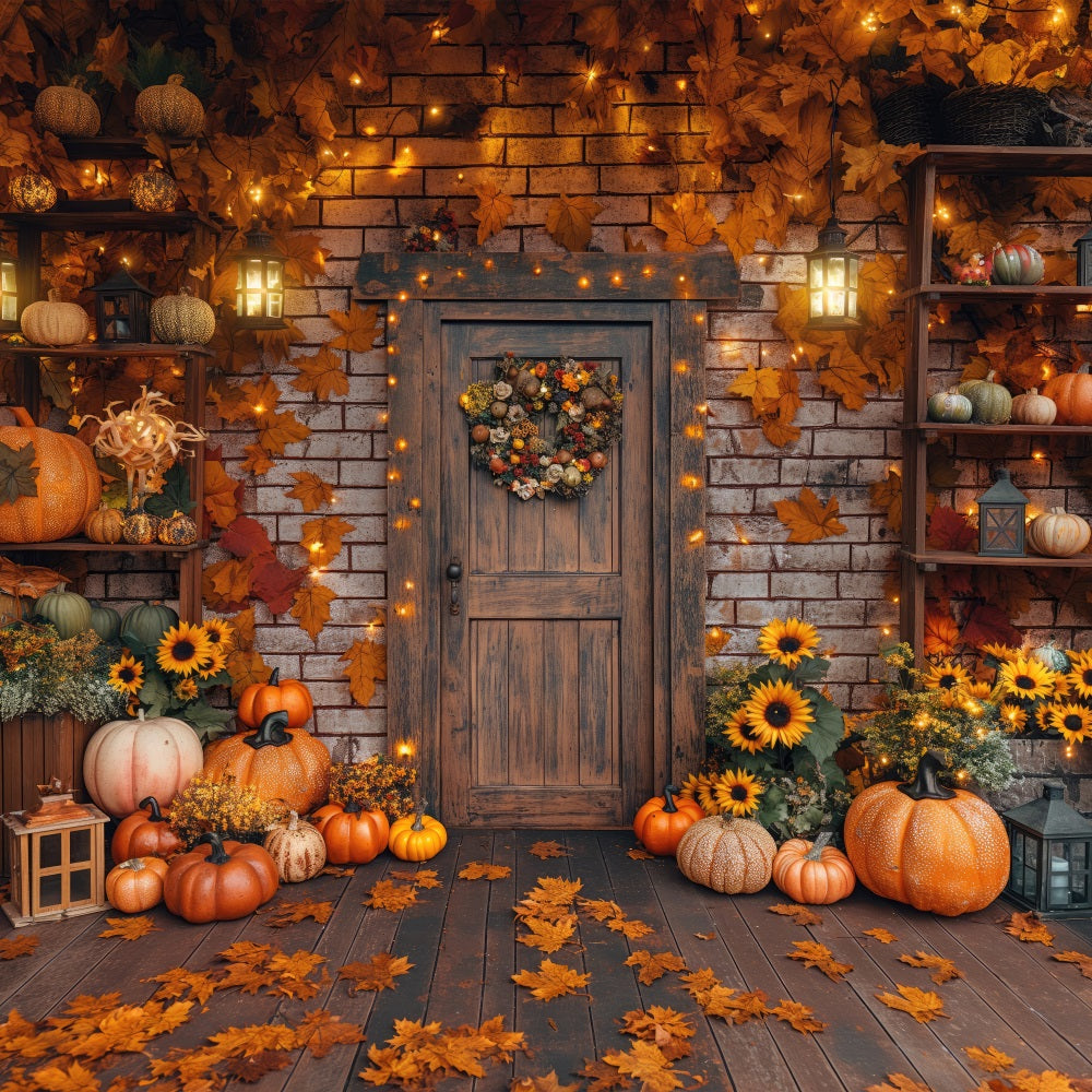 Fall Pictures Harvest Vibes Rustic Door Entrance Backdrop UK BRP10-249