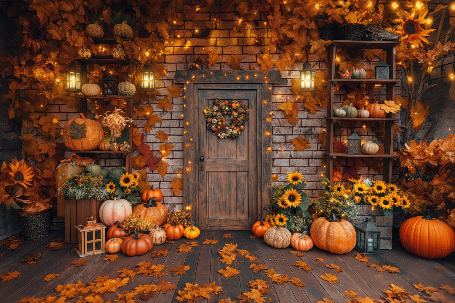 Fall Pictures Harvest Vibes Rustic Door Entrance Backdrop UK BRP10-249