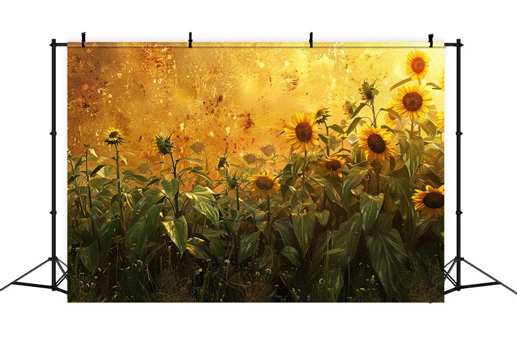 Fall Backdrops Sunflowers Golden Light Backdrop UK BRP10-251