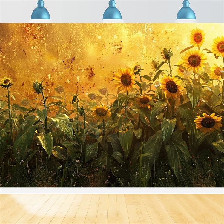 Fall Backdrops Sunflowers Golden Light Backdrop UK BRP10-251