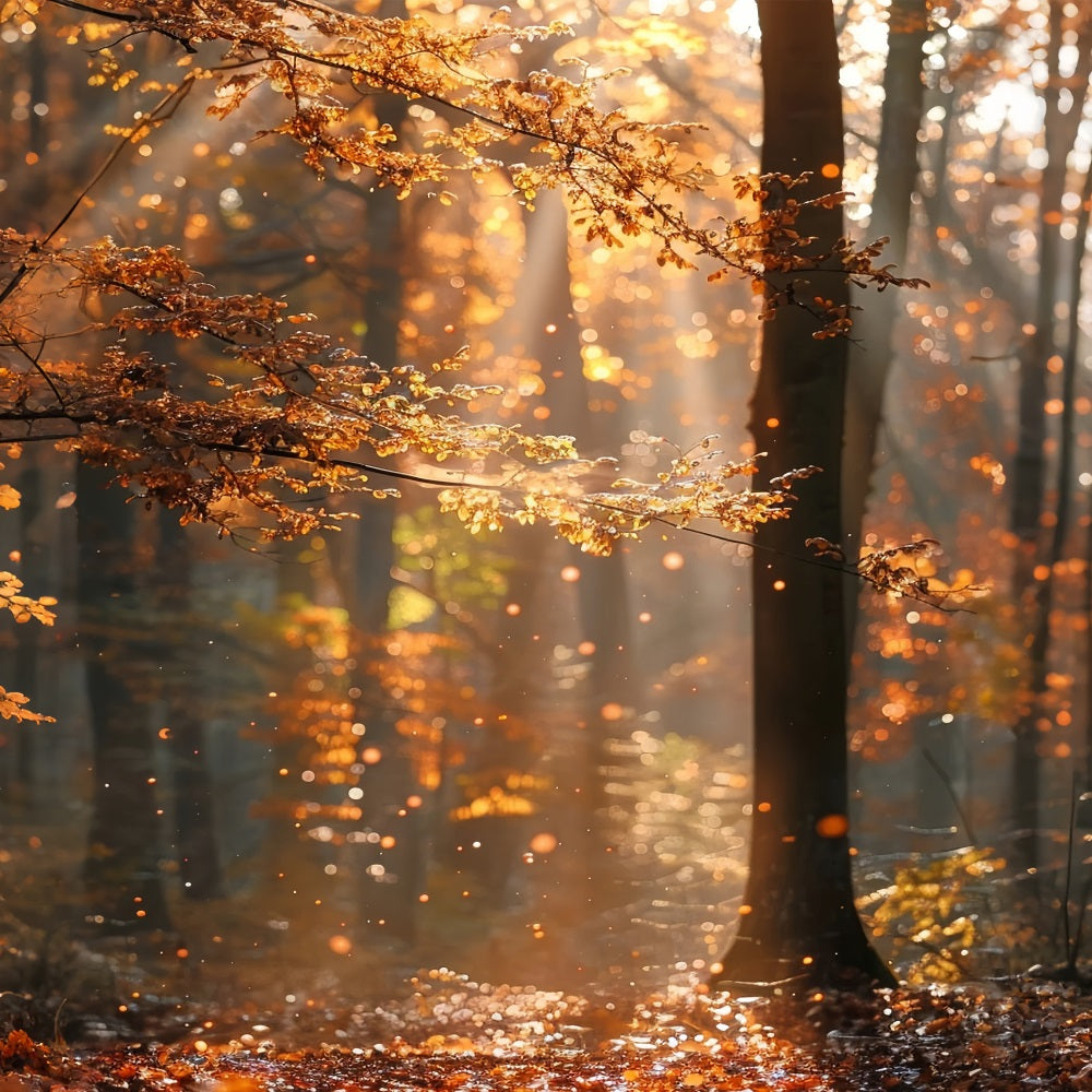 Autumn Photo Backdrops Forest Shimmering Sunbeams Backdrop UK BRP10-263