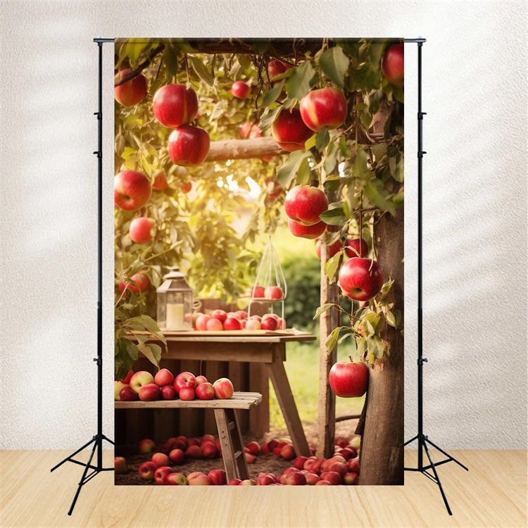 Fall Harvest Backdrop Orchard Apples Scene Backdrop UK BRP10-267