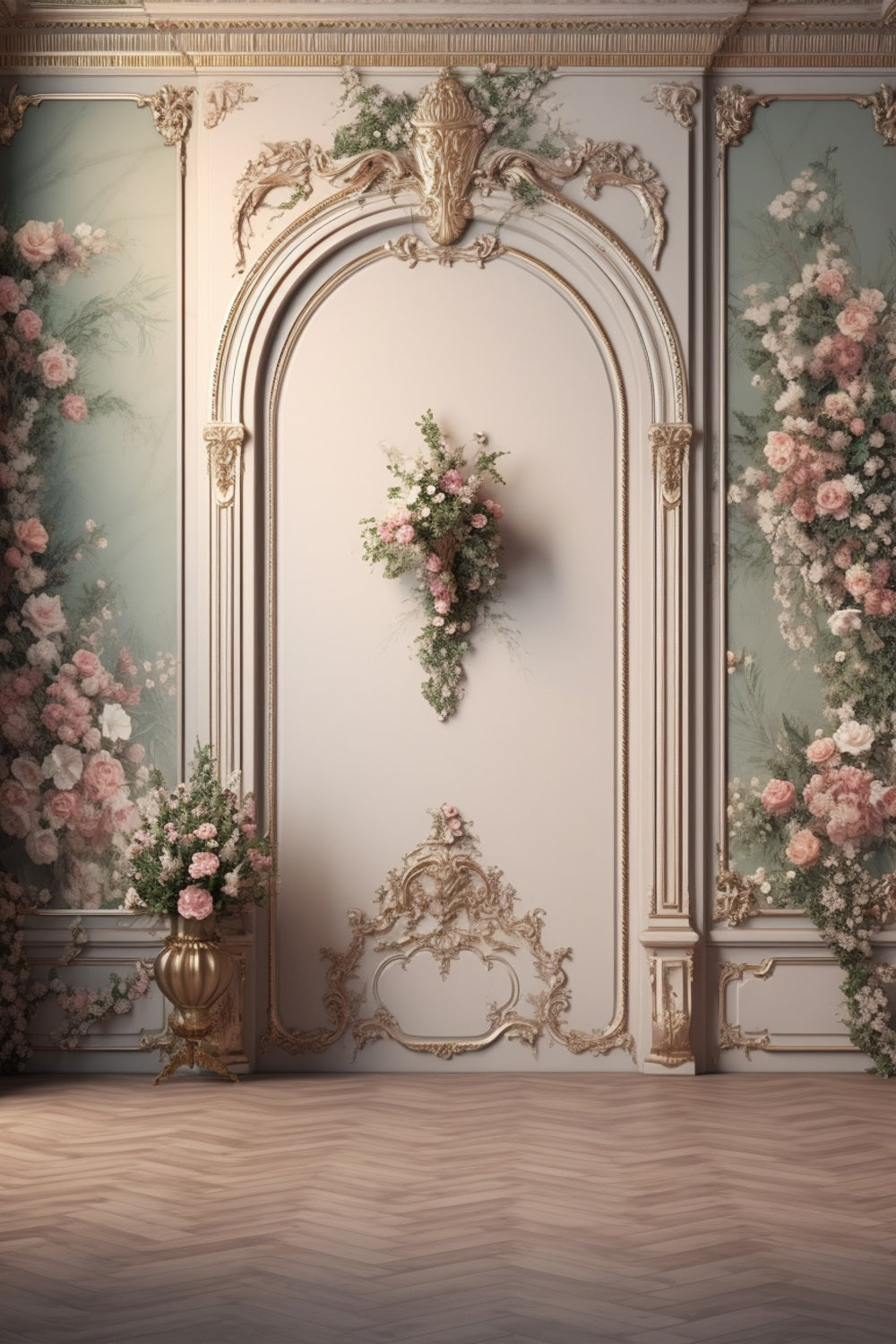 Retro Photography Backdrop Romantic Pink Petals Backdrop UK BRP10-282