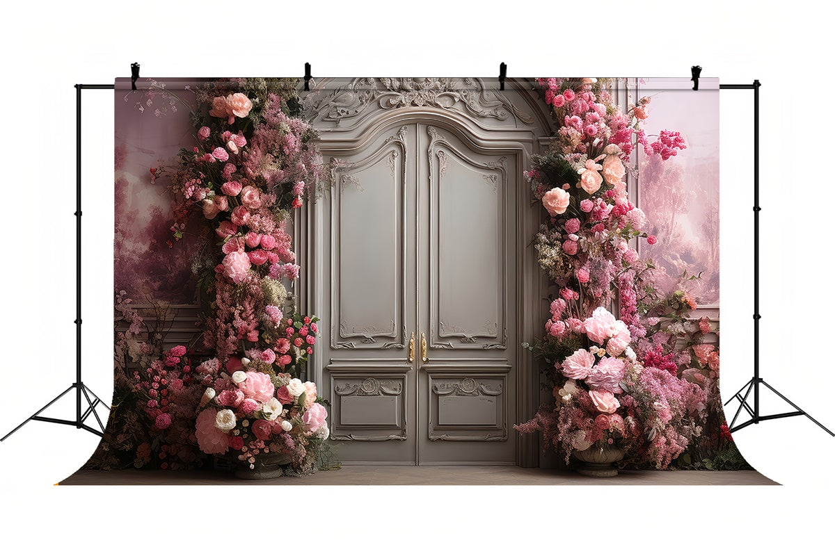 Retro Photography Backdrops Pink Floral Decor Backdrop UK BRP10-284