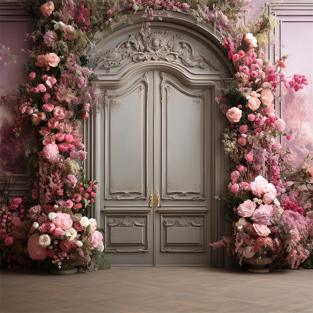 Retro Photography Backdrops Pink Floral Decor Backdrop UK BRP10-284