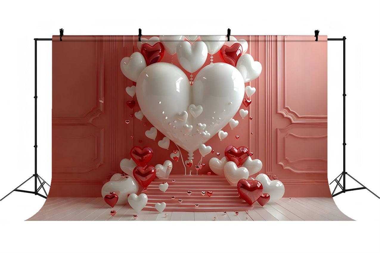 Retro Theme Backdrop Heart Balloon Backdrop UK BRP10-286