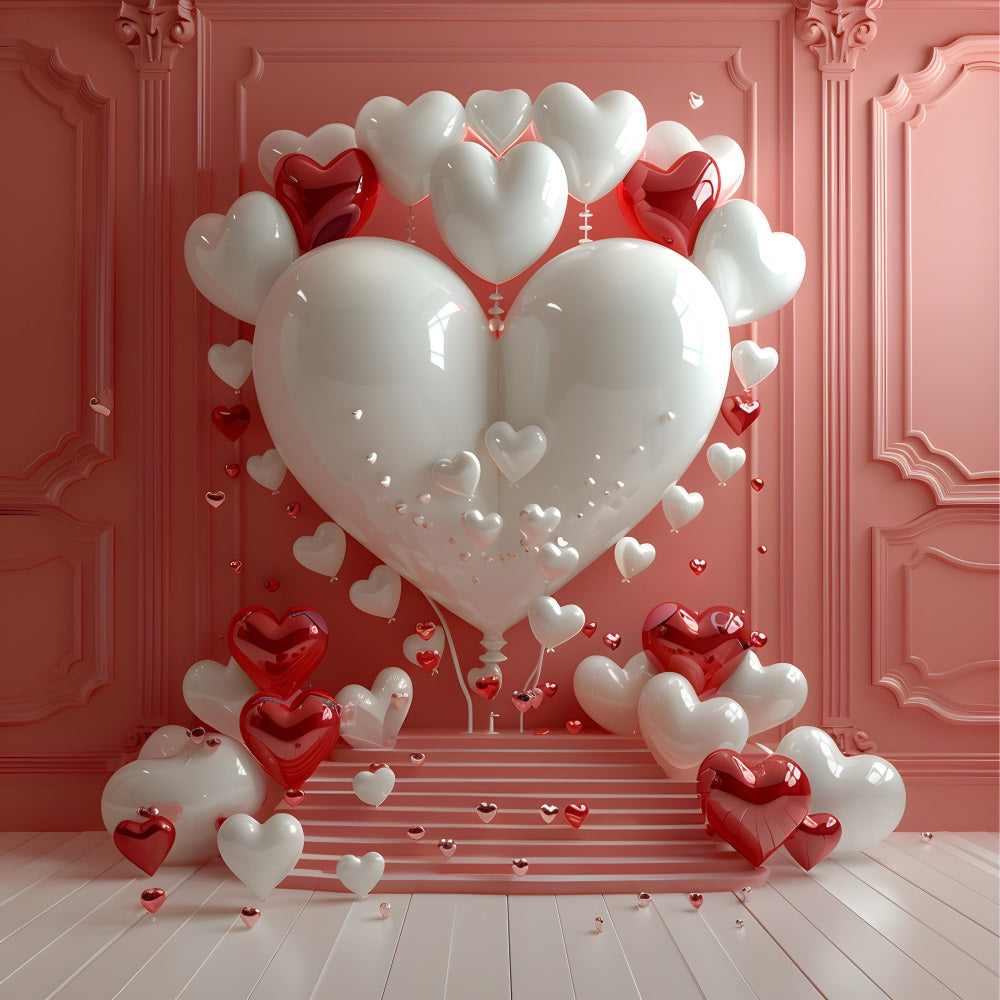 Retro Theme Backdrop Heart Balloon Backdrop UK BRP10-286