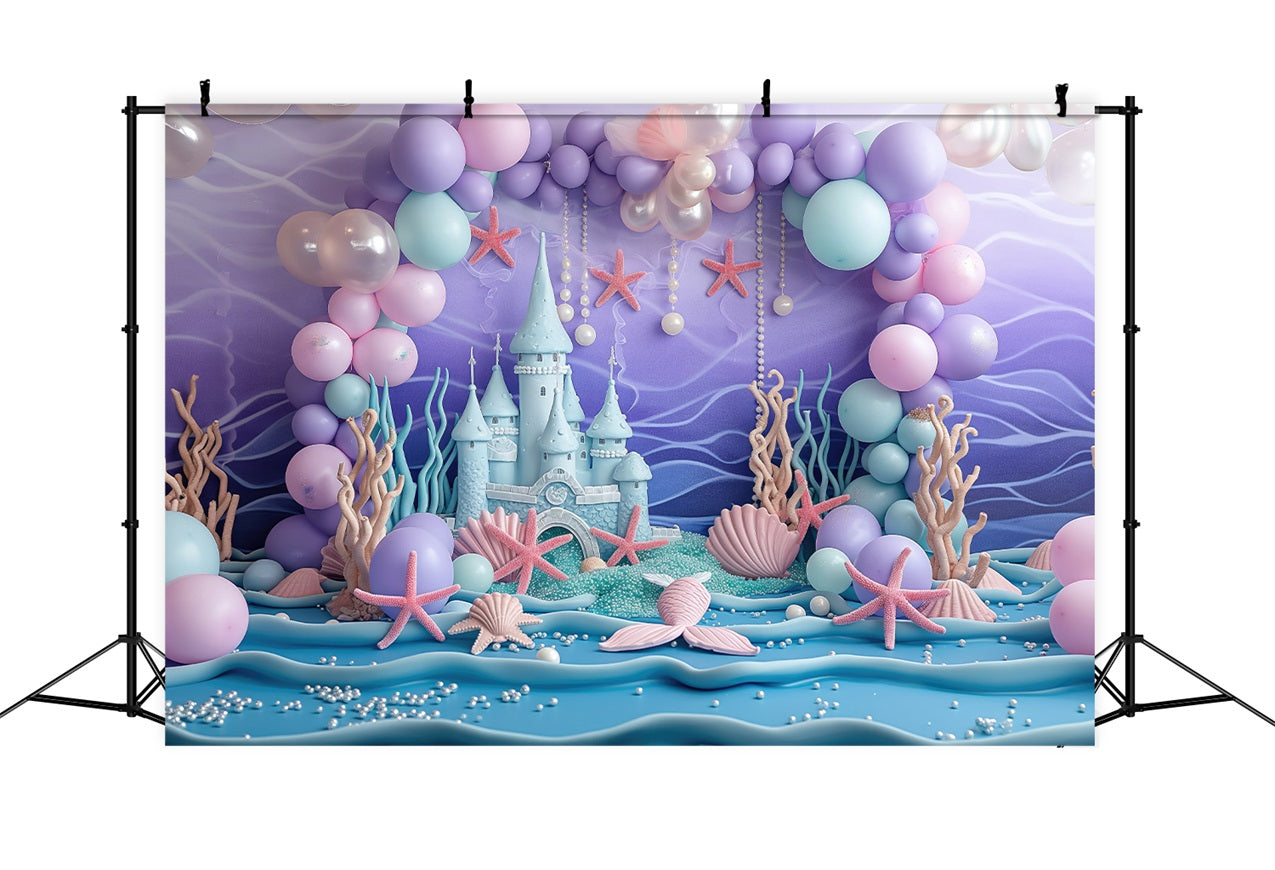 Birthday Backdrop Undersea World Castle Photography Backdrop UK BRP10-299