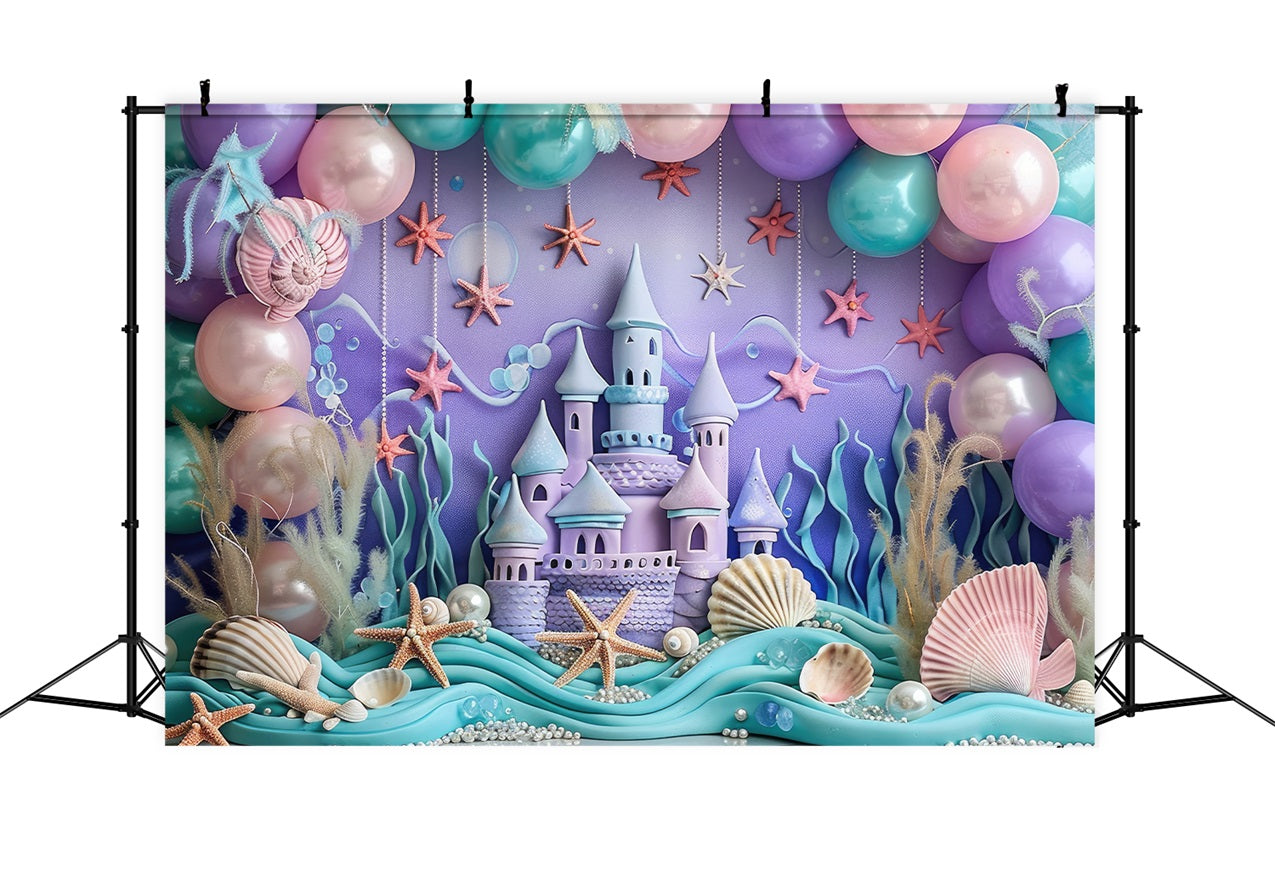 Birthday Backdrops Ocean Castle Starfish Backdrop UK BRP10-300