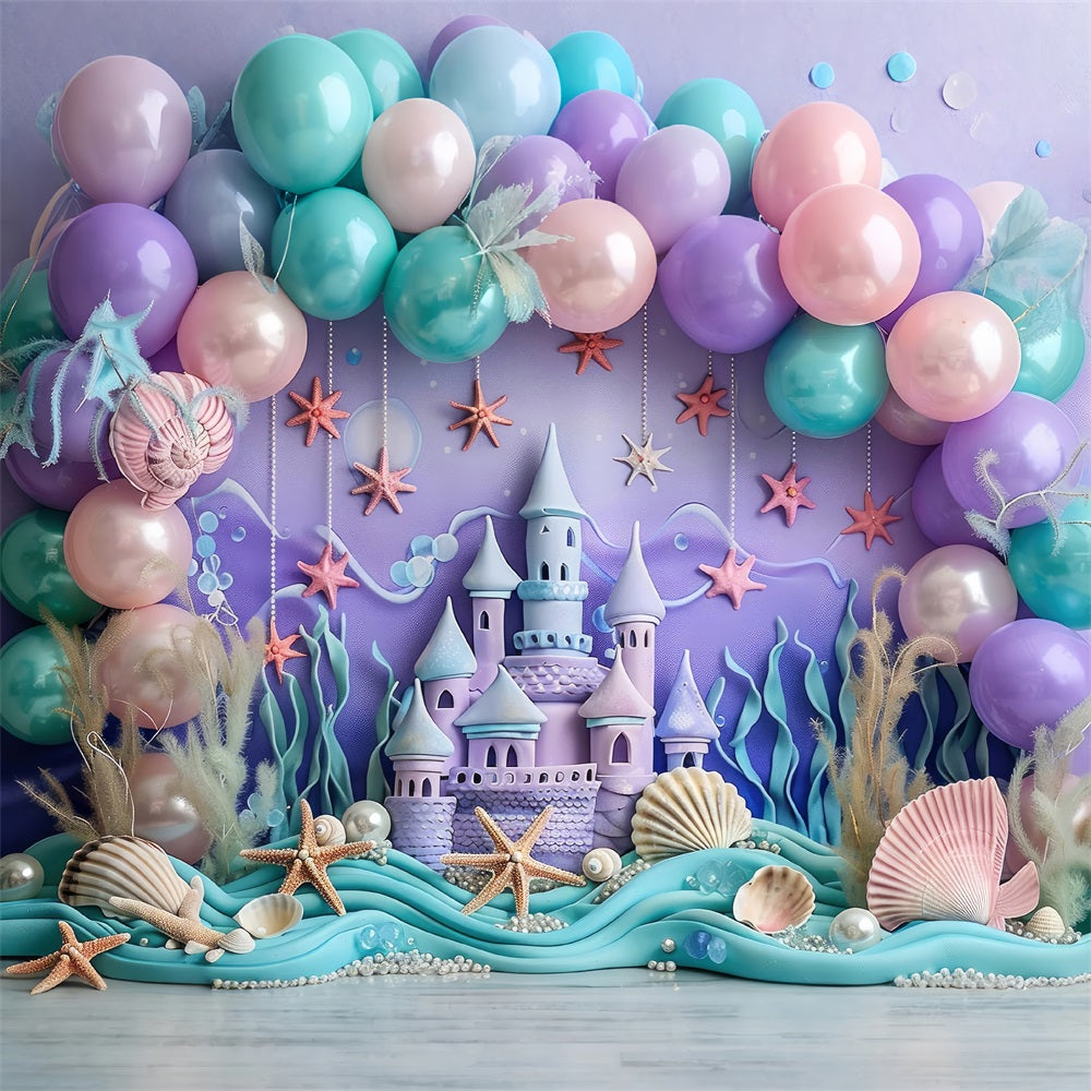 Birthday Backdrops Ocean Castle Starfish Backdrop UK BRP10-300