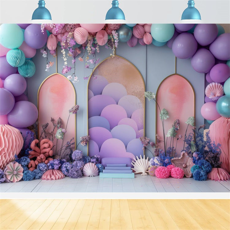 Birthday Background Pastel Balloon Party Backdrop UK BRP10-302