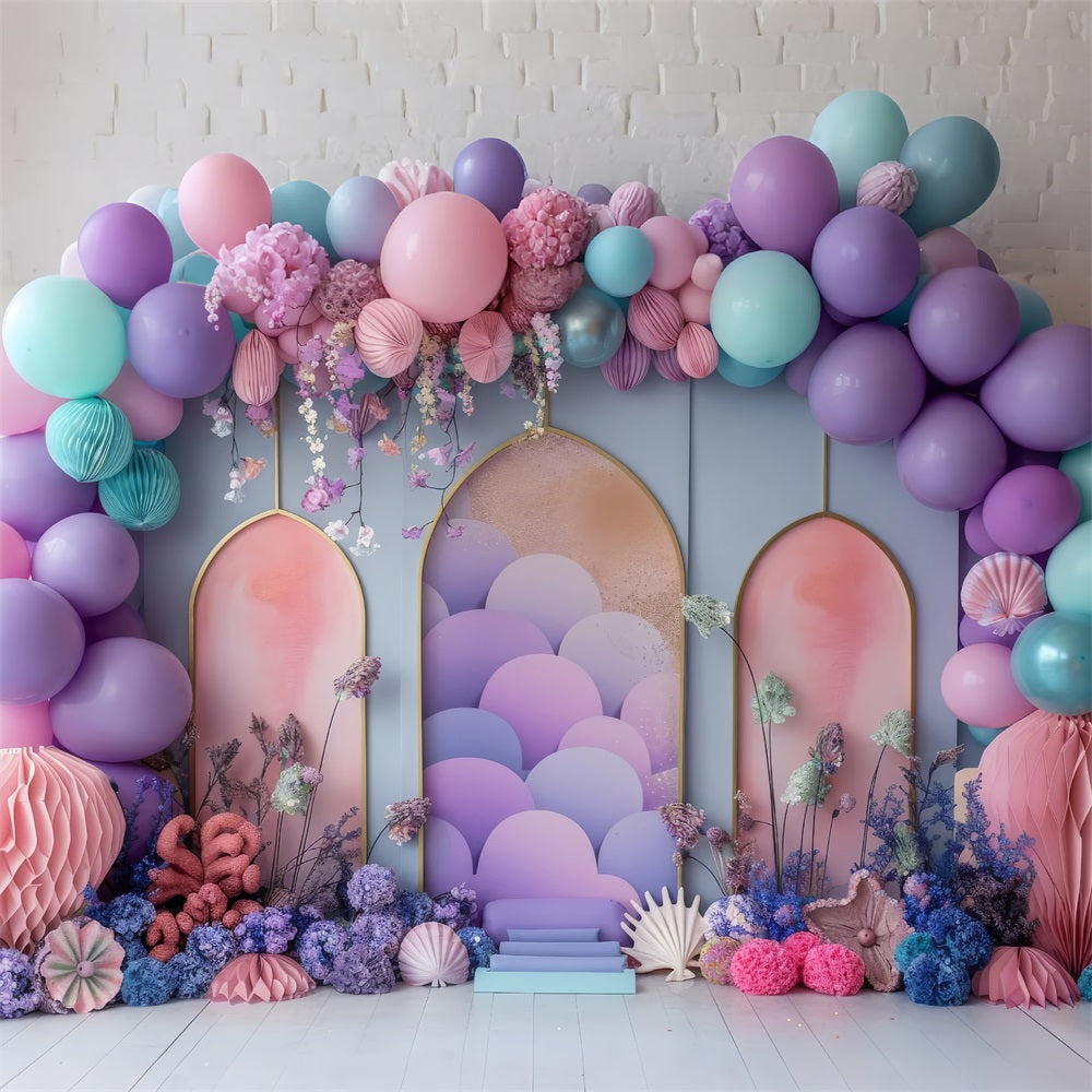 Birthday Background Pastel Balloon Party Backdrop UK BRP10-302