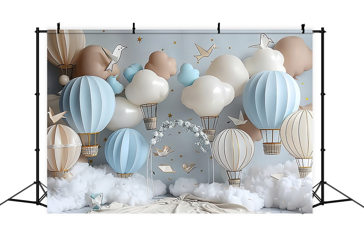 Backdrop Birthday Sky Adventure Hot Air Balloon Backdrop UK BRP10-310