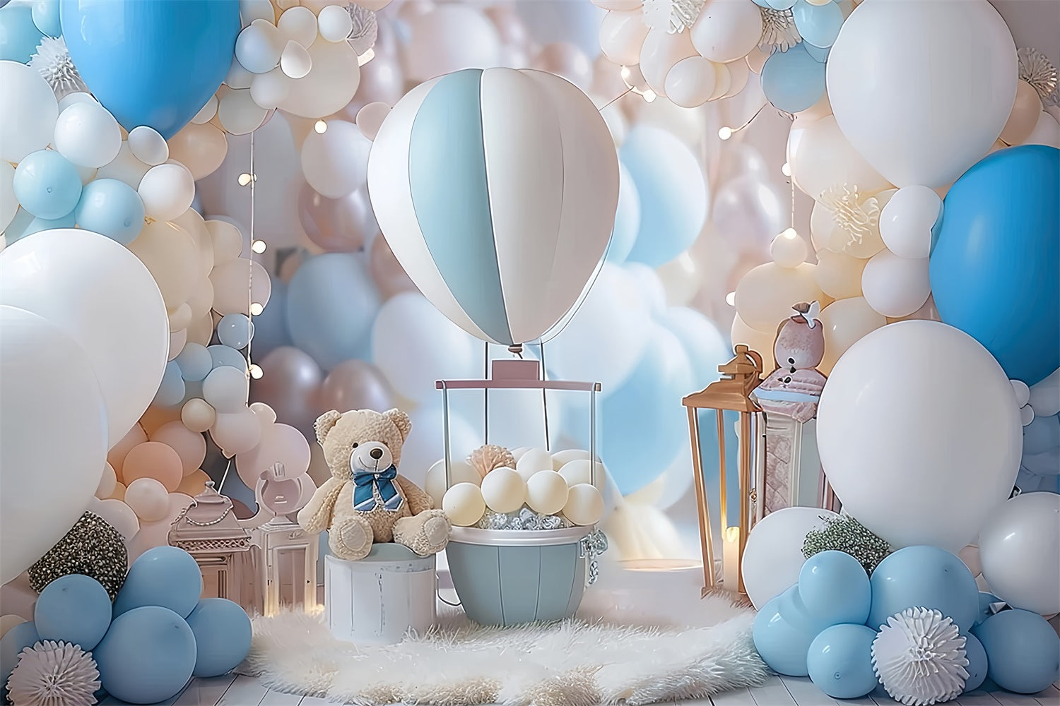 Backdrop For Birthday Balloons Teddy Bear Backdrop UK BRP10-312