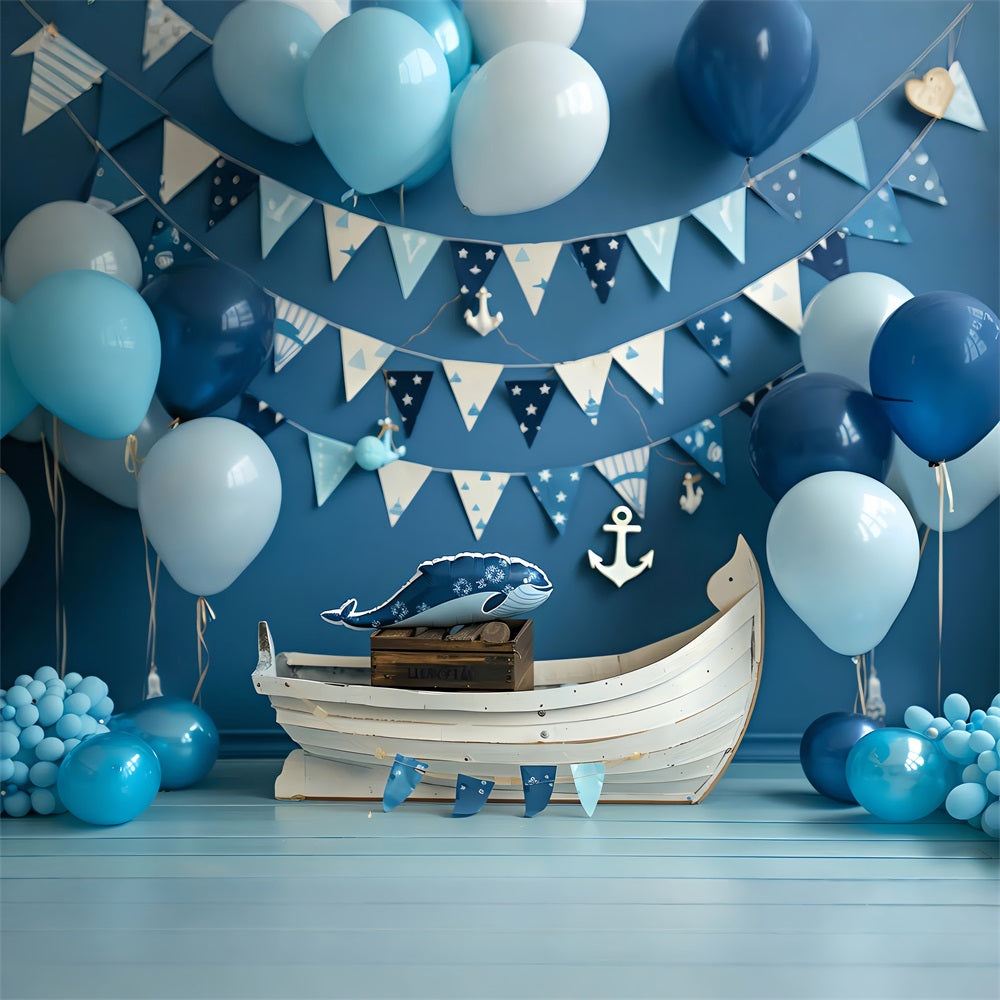 Backdrops For Birthdays Party Nautical Boat Whale Backdrop UK BRP10-314