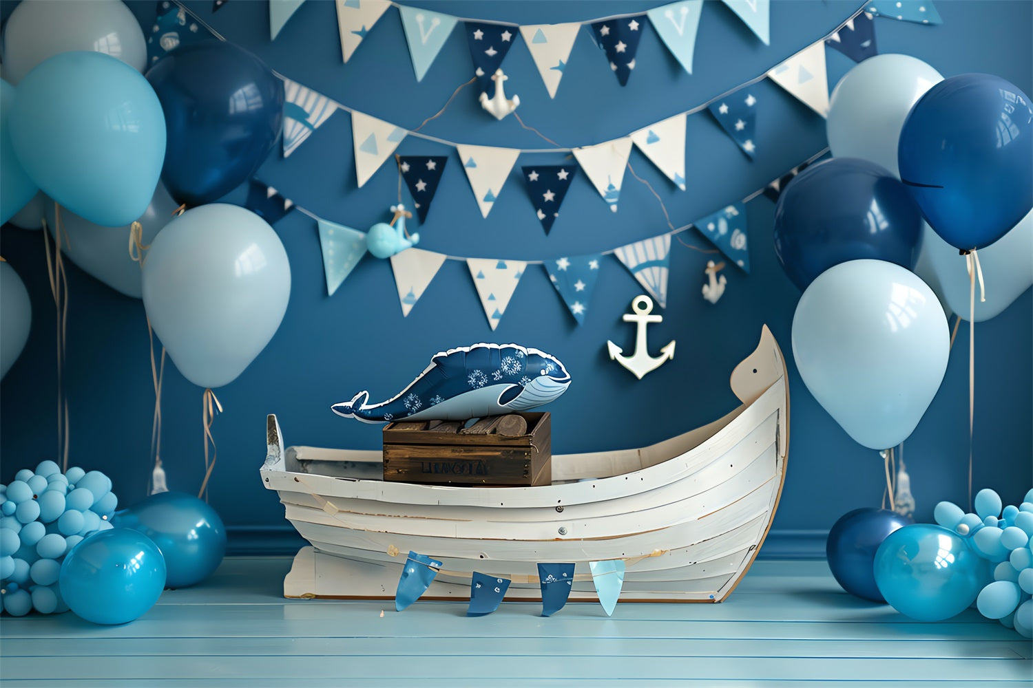 Backdrops For Birthdays Party Nautical Boat Whale Backdrop UK BRP10-314