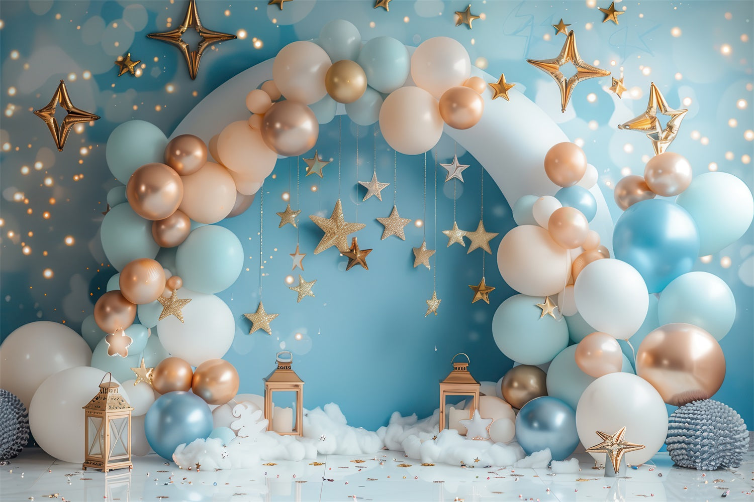 Birthday Backdrop Ideas Star Balloon Arch Backdrop UK BRP10-316