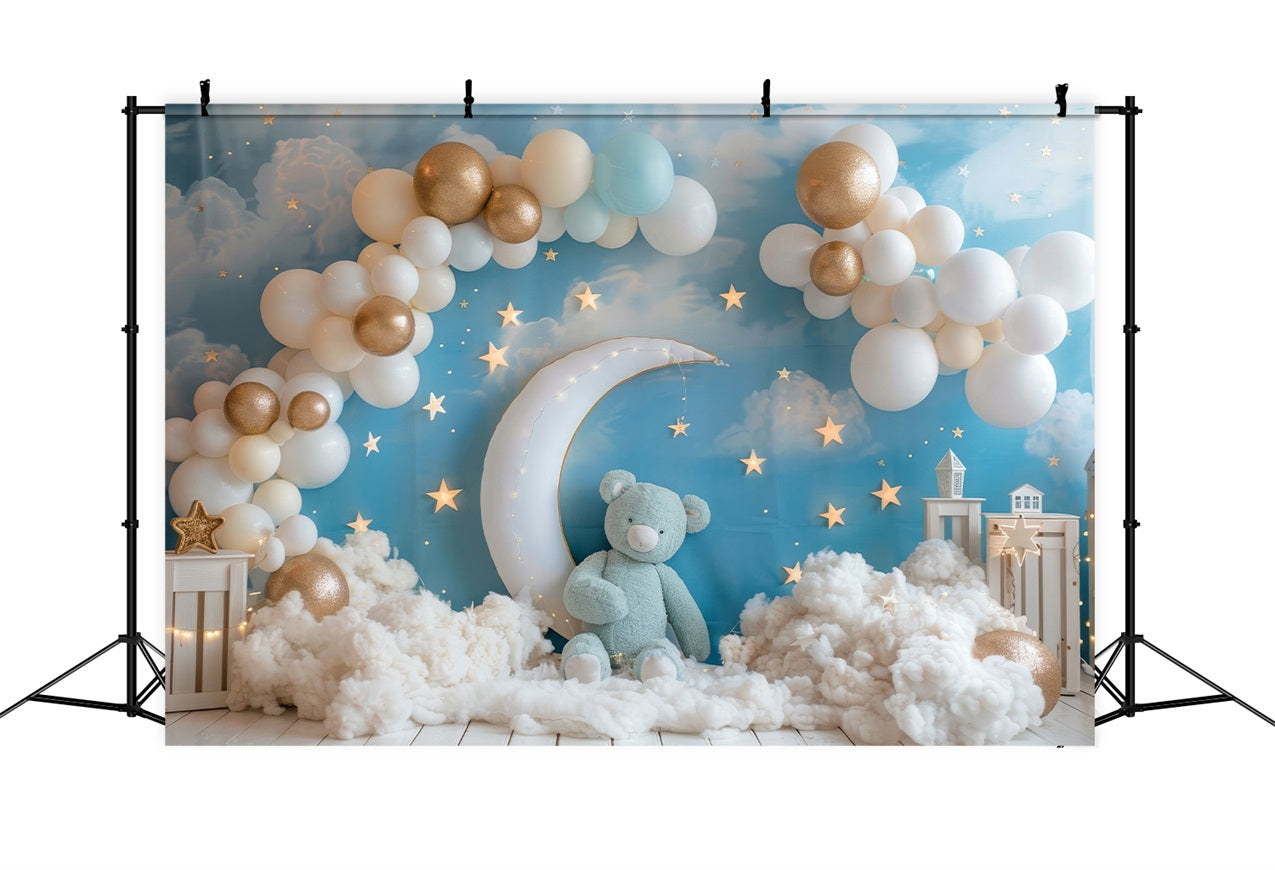 Backdrop Birthday Night Sky Moon Kids Backdrop UK BRP10-318