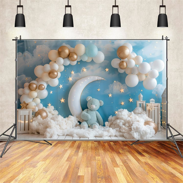 Backdrop Birthday Night Sky Moon Kids Backdrop UK BRP10-318