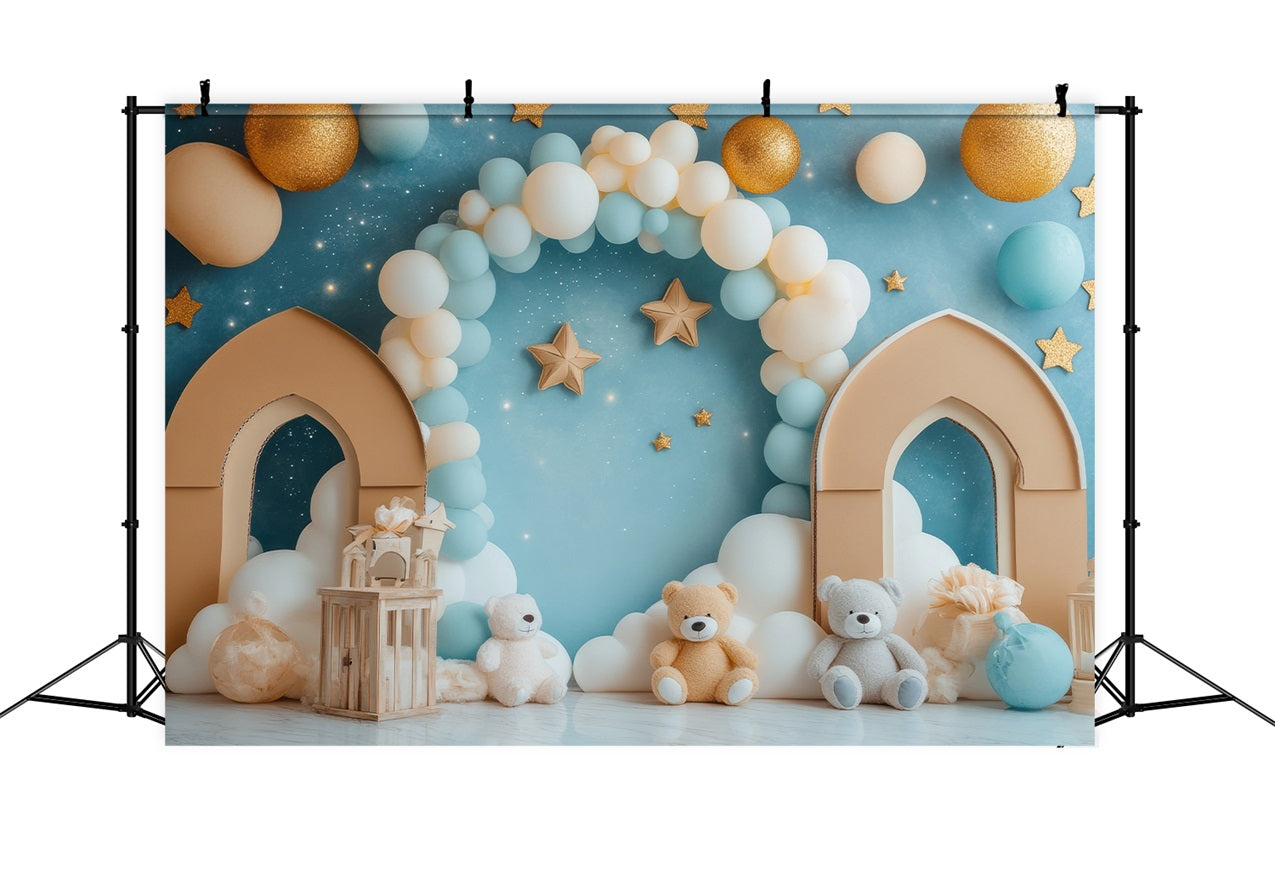 Happy Birthday Backdrops Teddy Bear Wonderland Backdrop UK BRP10-322