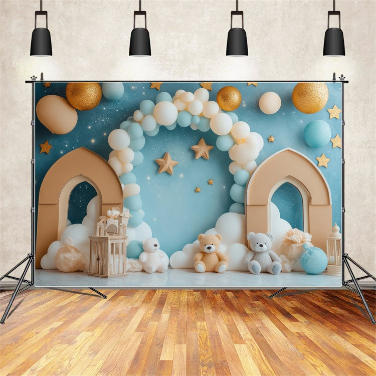 Happy Birthday Backdrops Teddy Bear Wonderland Backdrop UK BRP10-322