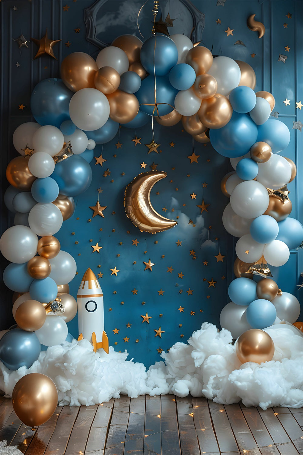 Backdrop For Birthday Party Star Rocket Launch Backdrop UK BRP10-324