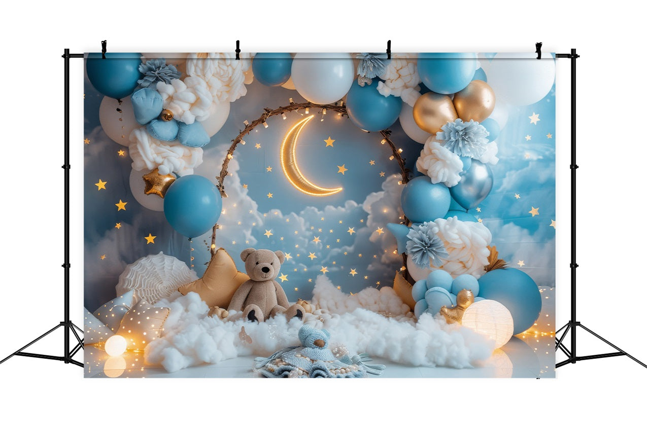 Diy Birthday Backdrop Star Teddy Bear Moon Backdrop UK BRP10-328