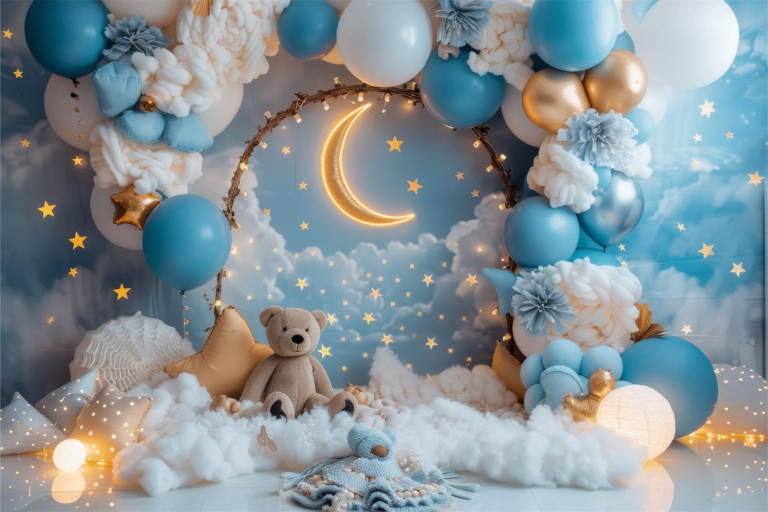 Diy Birthday Backdrop Star Teddy Bear Moon Backdrop UK BRP10-328