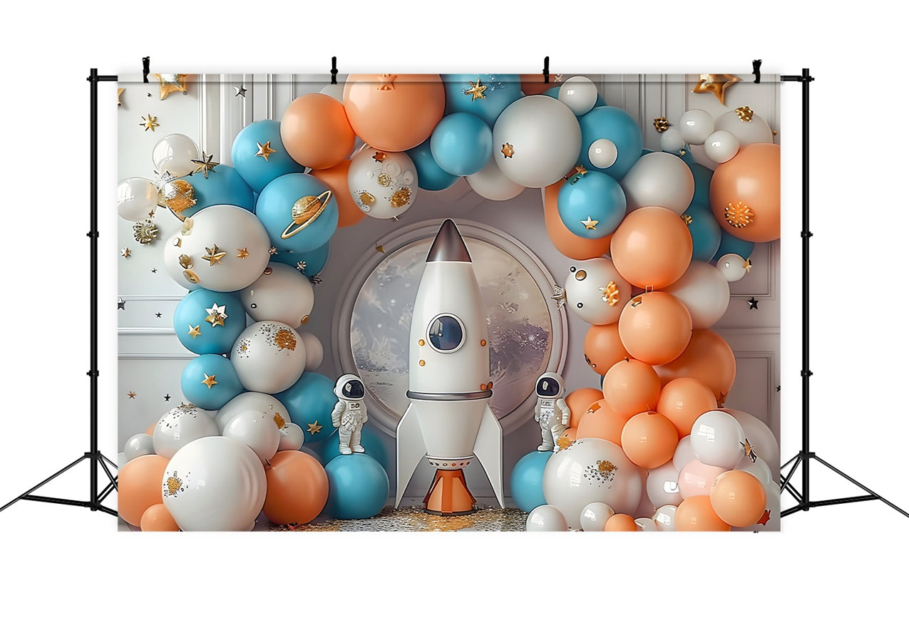 Birthday Photoshoot Backdrop Ideas Rocket Launch Astronaut Backdrop UK BRP10-330