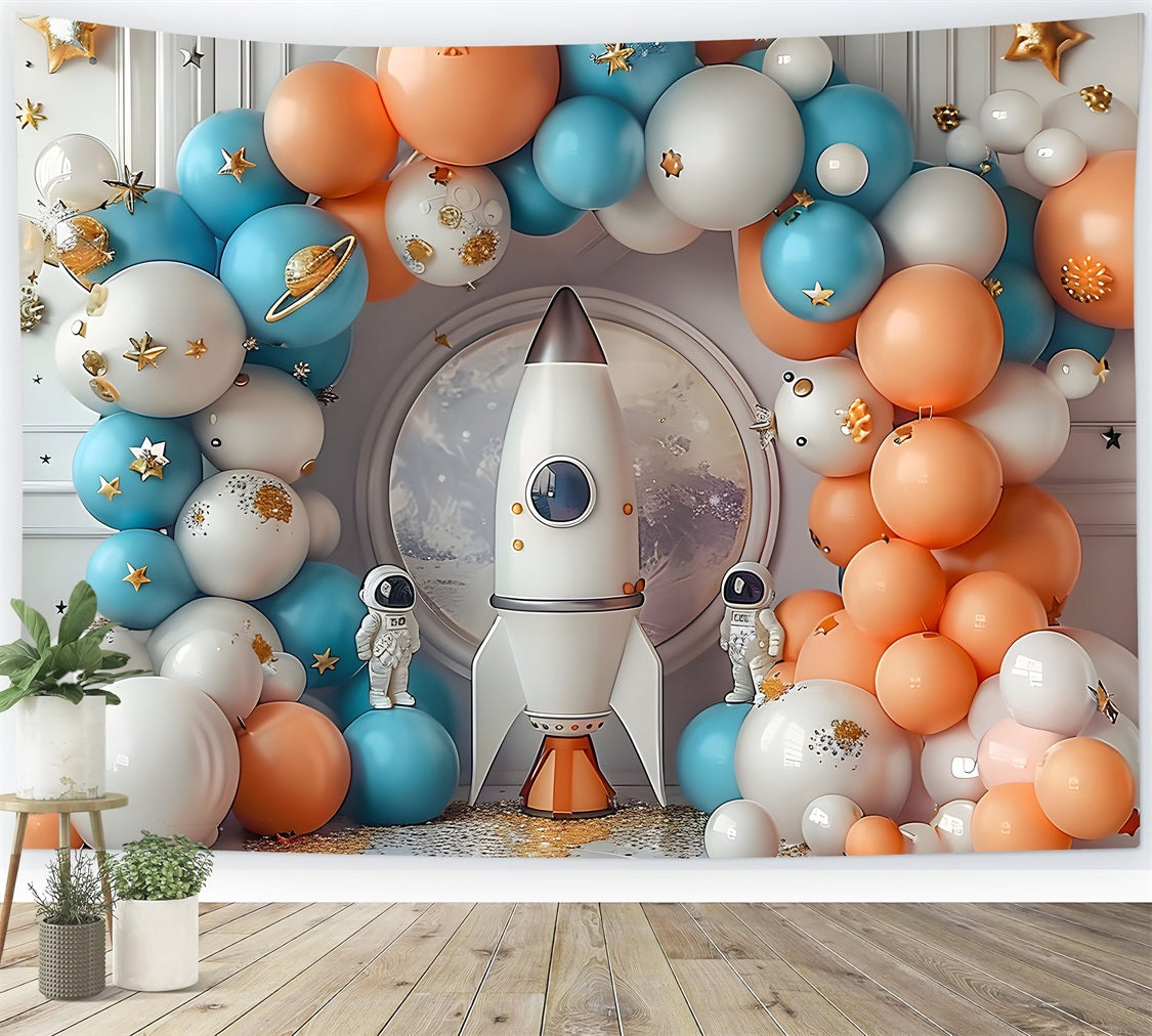 Birthday Photoshoot Backdrop Ideas Rocket Launch Astronaut Backdrop UK BRP10-330