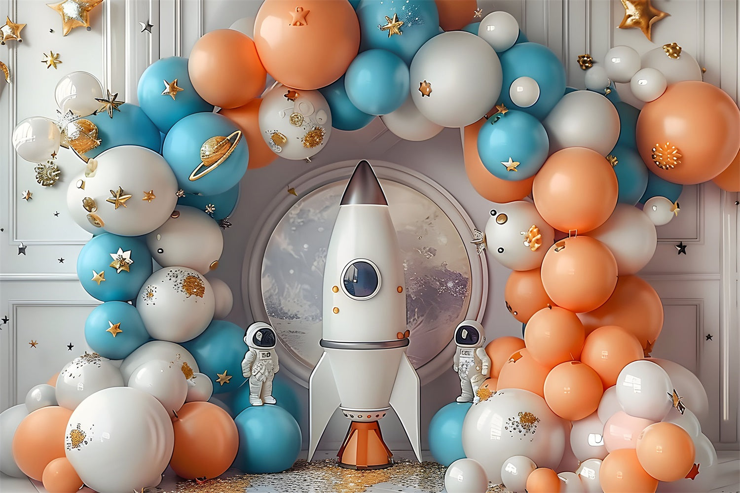 Birthday Photoshoot Backdrop Ideas Rocket Launch Astronaut Backdrop UK BRP10-330