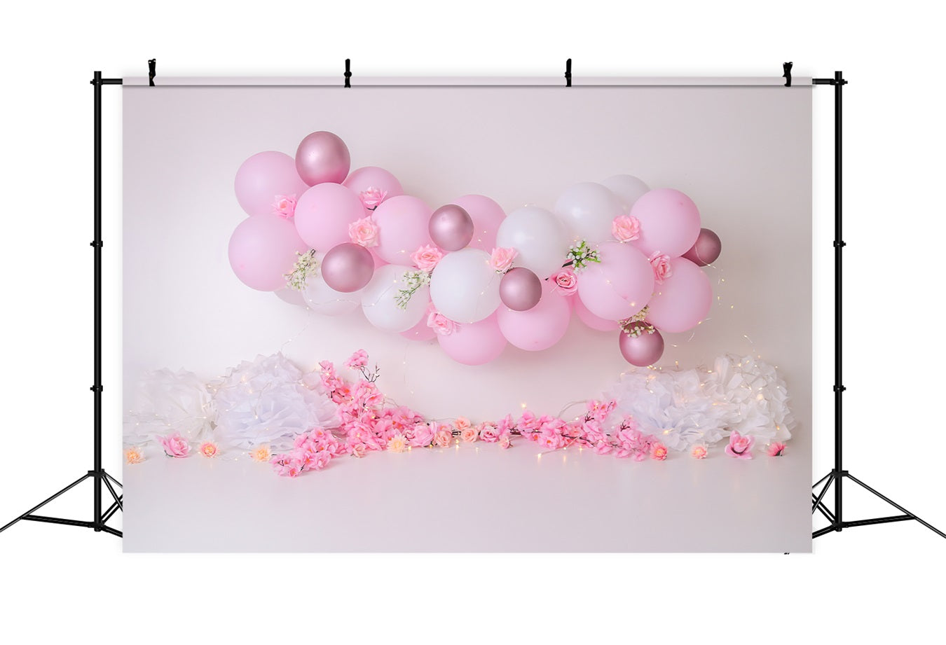 Pink Birthday Background Rose Balloon Garland Backdrop UK BRP10-338