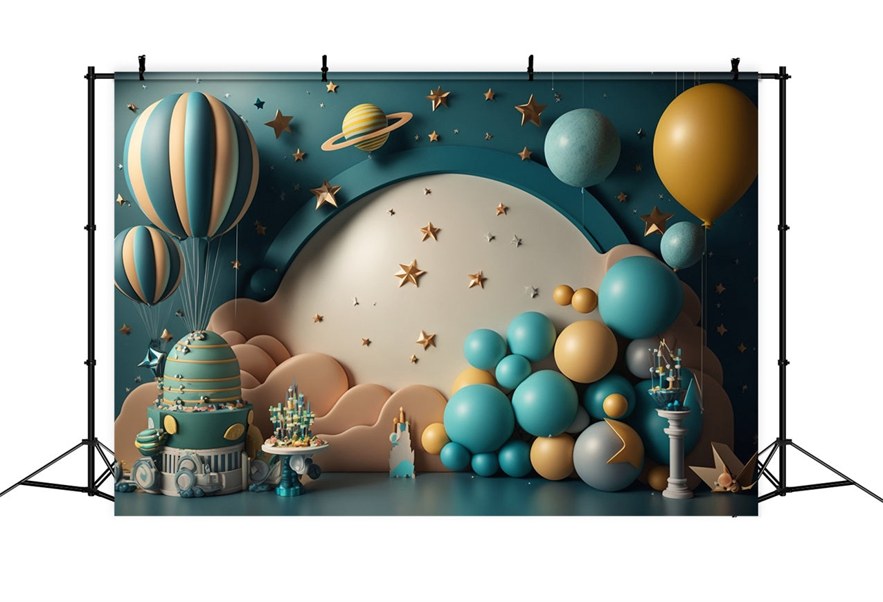 Diy Backdrop Birthday Galactic Hot Air Balloon Backdrop UK BRP10-340