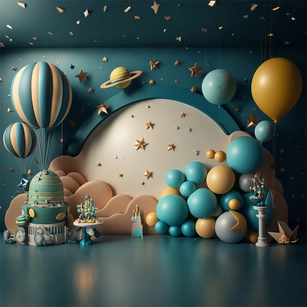 Diy Backdrop Birthday Galactic Hot Air Balloon Backdrop UK BRP10-340