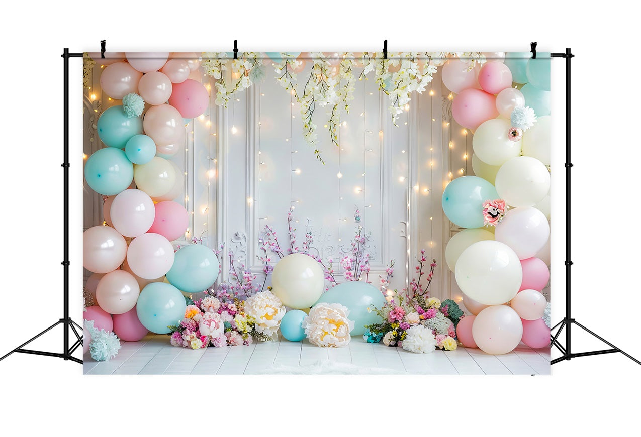 Backdrops For Birthday Parties Balloon Arch Florals Backdrop UK BRP10-345