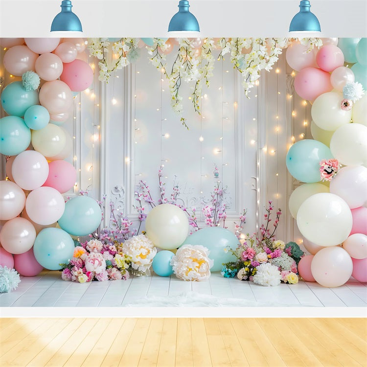 Backdrops For Birthday Parties Balloon Arch Florals Backdrop UK BRP10-345