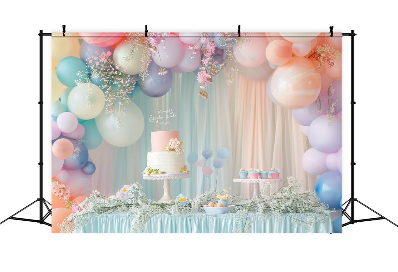 Birthday Party Photo Backdrop Cake Table Balloons Backdrop UK BRP10-346